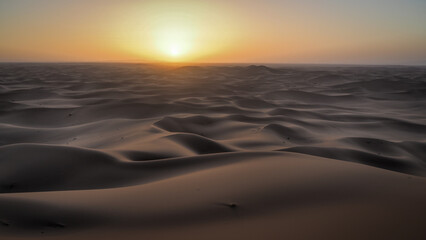 The landscape of Erg Chigaga in Morocco