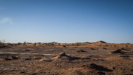 The landscape of Erg Chigaga in Morocco