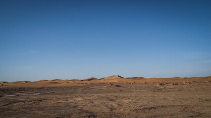 The landscape of Erg Chigaga in Morocco
