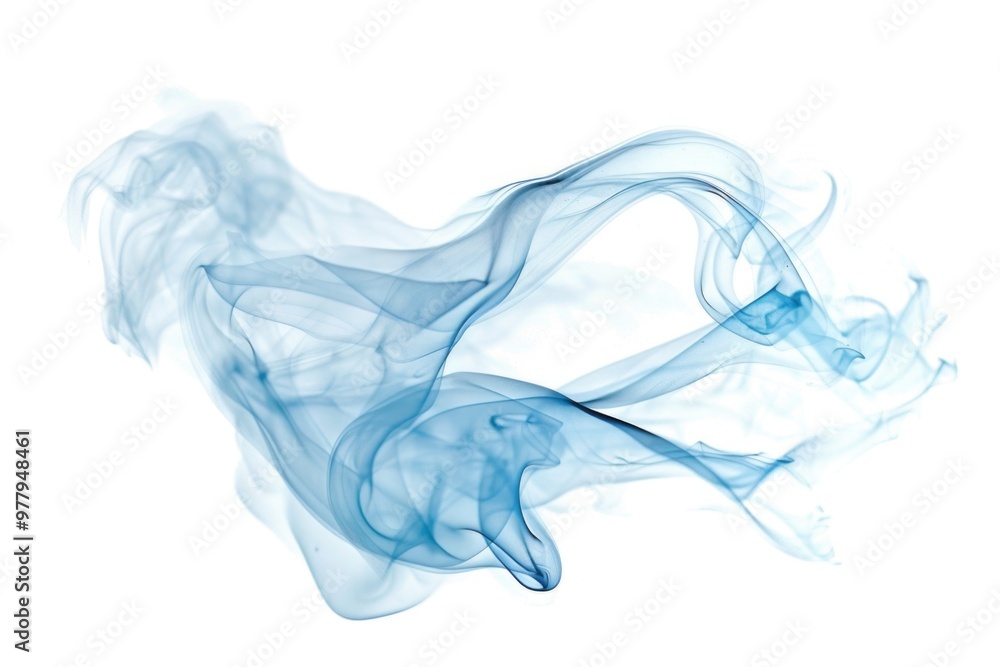 Poster a close-up shot of smoke on a white background, useful for representing fog or mist in various conte
