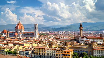 Obraz premium A panoramic picture of the cathedral of Santa Maria del Fiore 