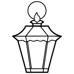 Classic Lantern with Warm Glow & Holly Accent &ndash; Vector Art