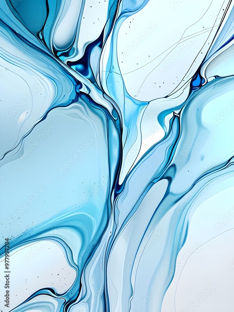 Wall mural Abstract Blue Liquid Swirls