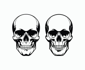 Fototapeta premium Skull EPS vector art silhouette illustration template on a white background
