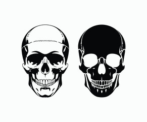 Fototapeta premium Skull EPS vector art silhouette illustration template on a white background