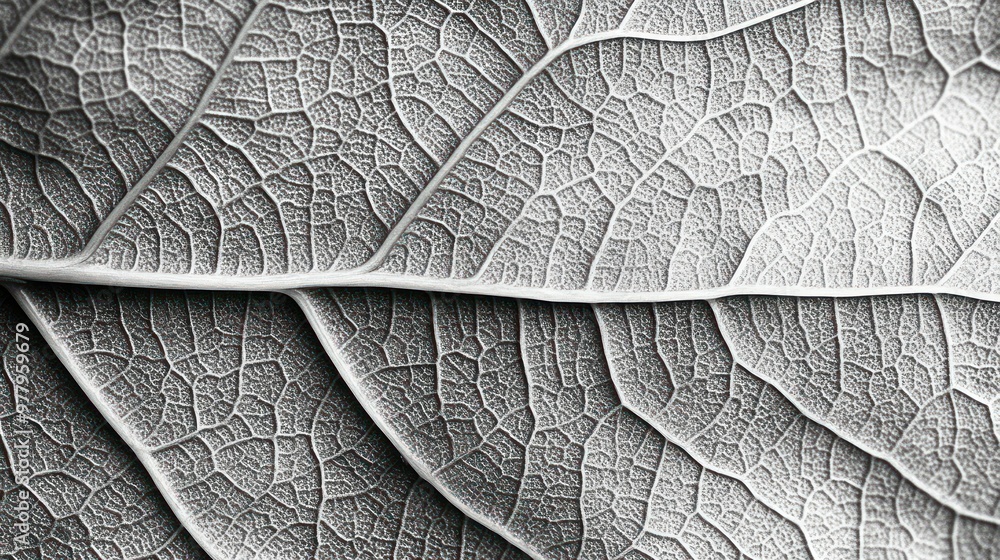 Sticker Detailed Macro Photograph of a Leaf's Veins and Texture