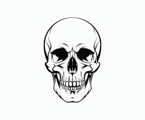 Fototapeta premium Skull EPS vector art silhouette illustration template on a white background