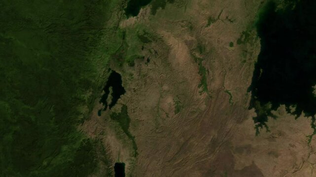 Zoom from Earth to Rwanda. (No Border) Images from NASA