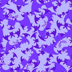 Halloween animals seamless bats vampire pattern for wrapping paper and fabrics