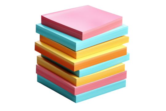 stack of sticky notes.