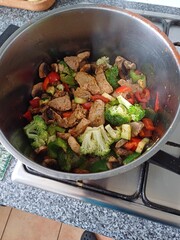 one pot dish, healthy food, vegetable stew, chicken stew, samsung a34, food preparation, pot, cooking, healthy dinner