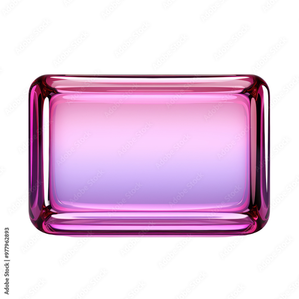 Poster elegant pink gradient glass block with smooth edges.