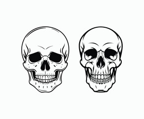 Fototapeta premium Skull EPS vector art silhouette illustration template on a white background