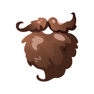 recommend clip art: Color mustache and beard icon on a white background. False beard for holidays and festivals, costume element