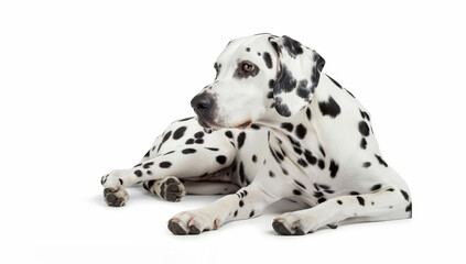 Dalmatian dog isolate on white background.