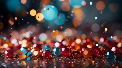 Naklejka premium Colorful confetti as abstract party wallpaper background header