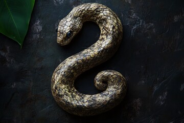 Obraz premium Serpentine Elegance: A viper's sinuous form against a textured backdrop. 