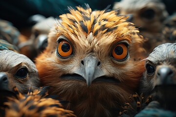 A closeup of a lot of different animals with different eyes generative there, generative IA