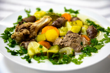 Nutritious chicken and vegetable soup