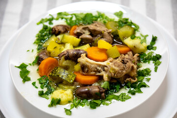 Nutritious chicken and vegetable soup