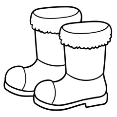Vector Art of Santa's Iconic Fur-Trimmed Boots