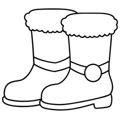 Vector Art of Santa's Iconic Fur-Trimmed Boots