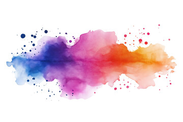 Obraz premium abstract watercolor splash in shades of orange blue and purple isolated png transparent background