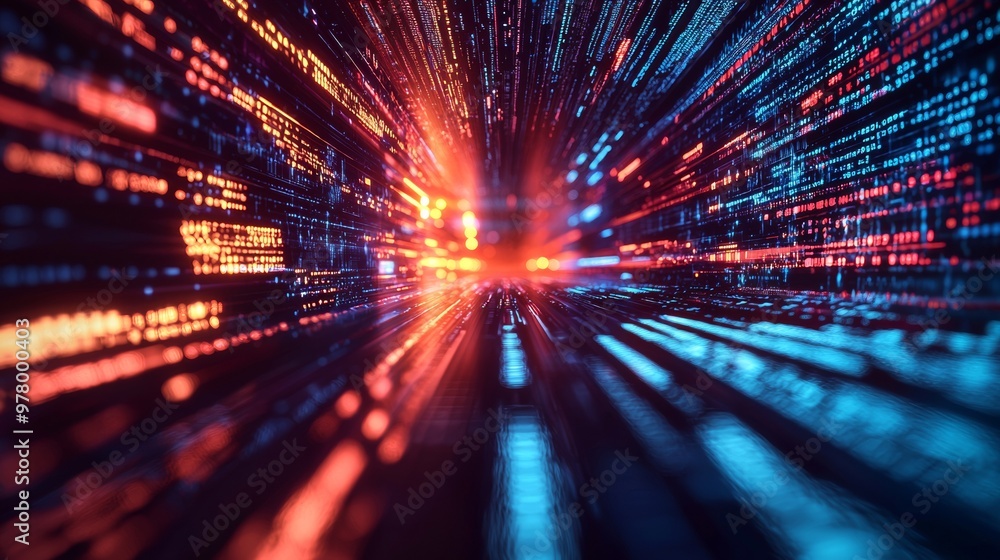 Poster abstract high-speed data transfer background with motion blur
