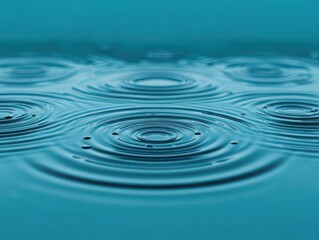 Close-up view of rippling water, showcasing beautiful circular patterns and a serene turquoise hue, perfect for tranquil scenes.