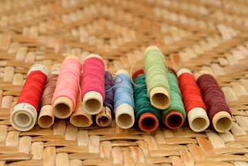 Spools of colorful threads