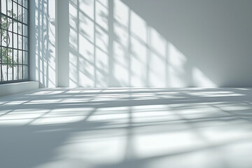 Fototapeta premium Sunlight Streaming Through a Window in a Modern White Room