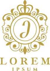 Abstract Womens Frame Letter J Logo Template