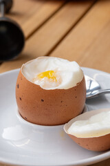 Soft boiled chicken egg