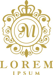 Fototapeta premium Abstract Womens Frame Letter M Logo Template