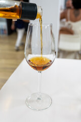Tasting Sherry brandy wine in Jerez de la Frontera, Cadiz, Andalusia, Spain