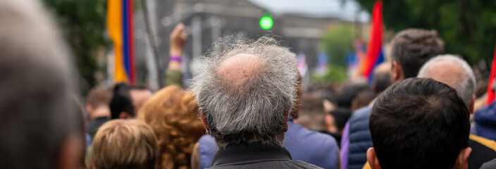 Crowd during protest, political, public opposition concept