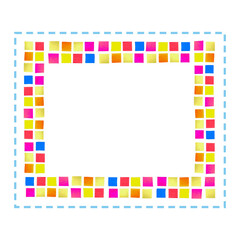 Playful confetti frame of building blocks