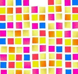 playful background of multi color building block tile squares