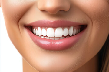 Obraz premium Close-up of a Beautiful Smile: White Teeth and Radiant Happiness