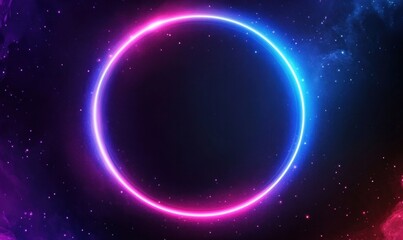 Neon Colorful Ring in Space