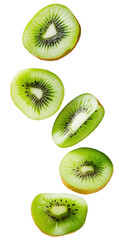 Fototapeta premium Fresh kiwi slices, transparent background (PNG) 