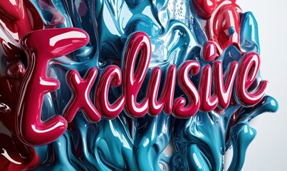 Obraz premium Colorful abstract liquid art with word 