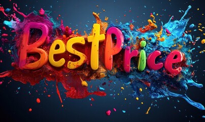 Colorful "Best Price" Splash Paint Text