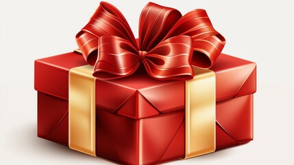 Obraz premium Gift box with red ribbon isolated on transparent and white background. Png transparent.