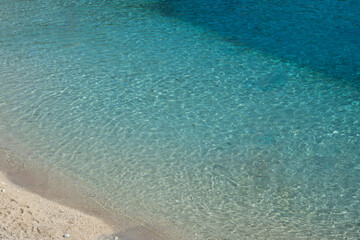 Amazing view of Emplisi Fiskardo Beach, Cephalonia, Greece