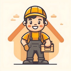 Fototapeta premium Handyman professional logo or character