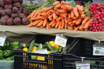 vegetables on market stall