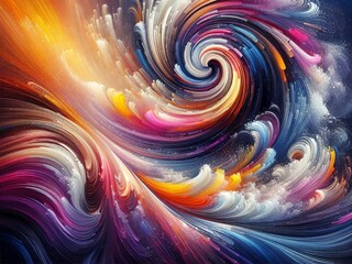 Dynamic abstract swirl with vivid colors and energy in motion