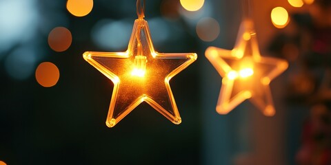 Obraz premium Star decoration string lights background.