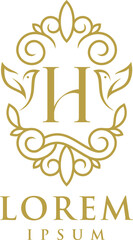 Decorative Nature Letter H Logo Template